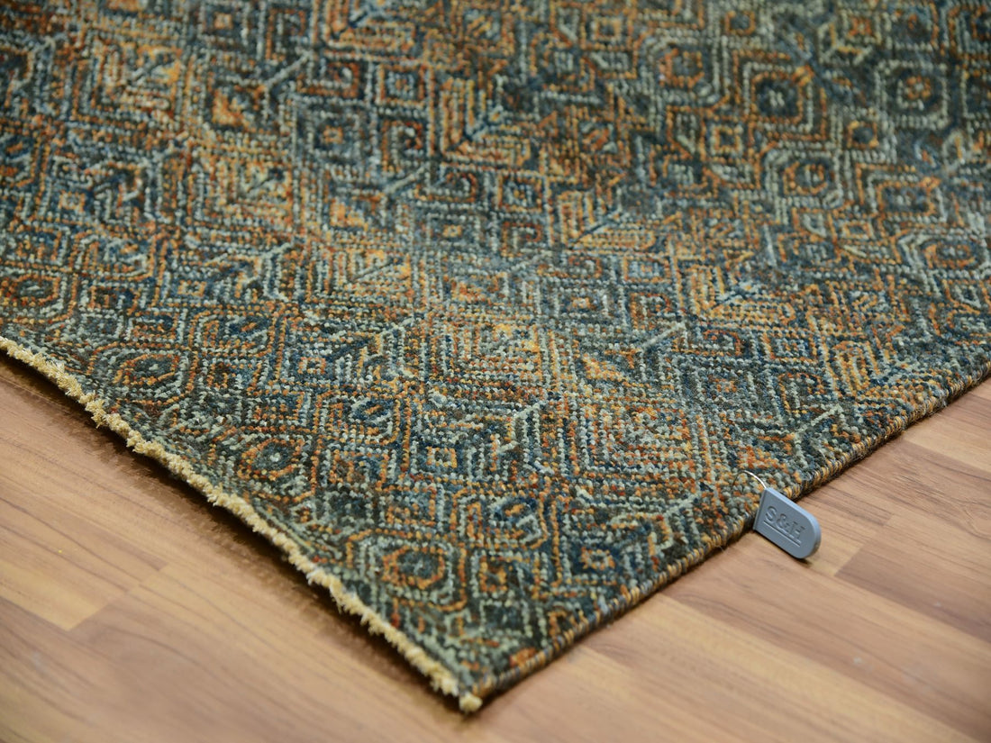 8'1" x 10'1" | Ochre Geometric Rug | Wool | 210000028889