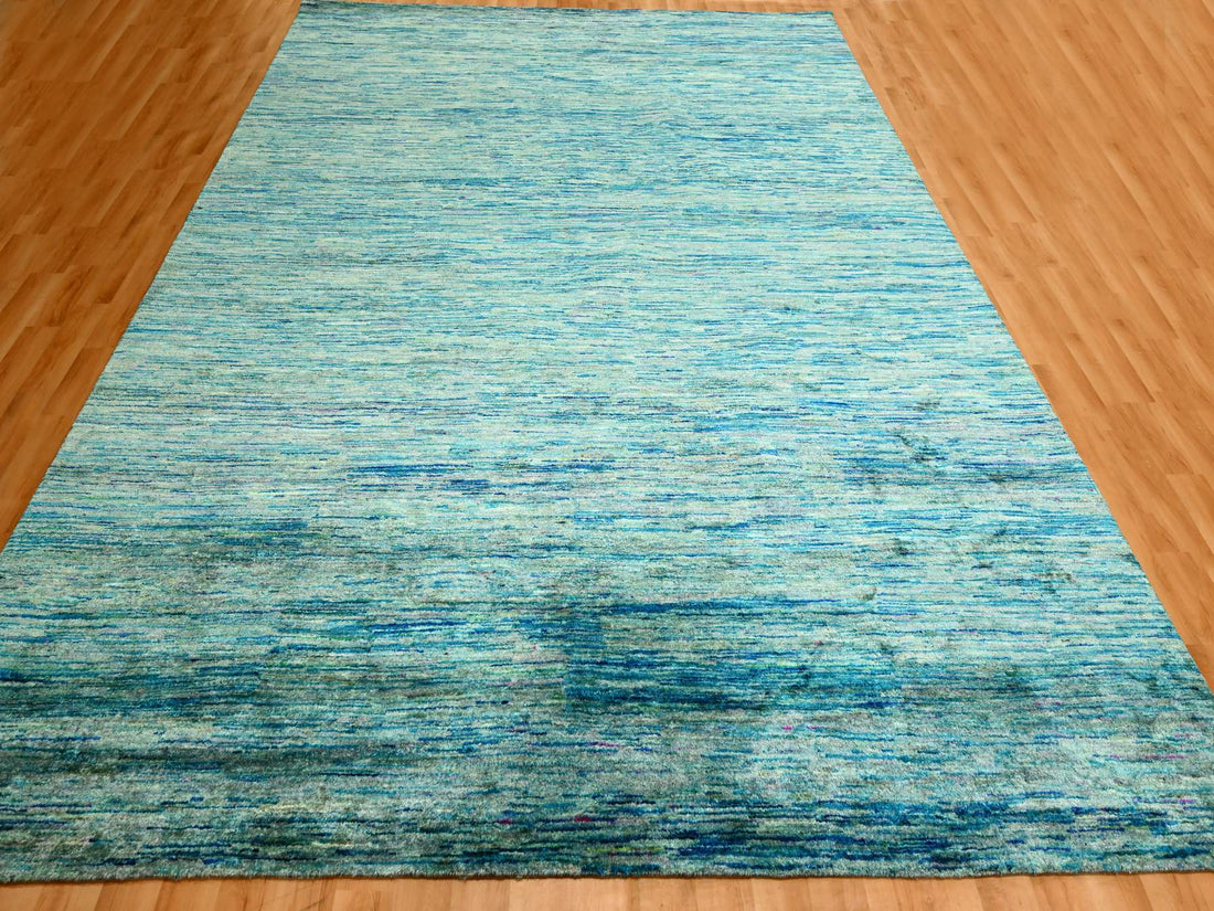 8'7"x12'2" | Blue Sari | Silk | 210000031297