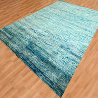 8'7"x12'2" | Blue Sari | Silk | 210000031297