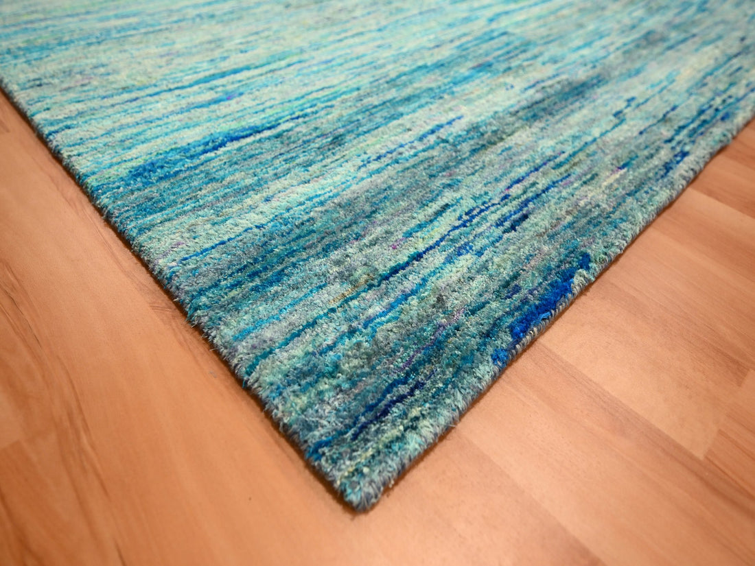 8'7"x12'2" | Blue Sari | Silk | 210000031297