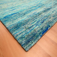 8'7"x12'2" | Blue Sari | Silk | 210000031297