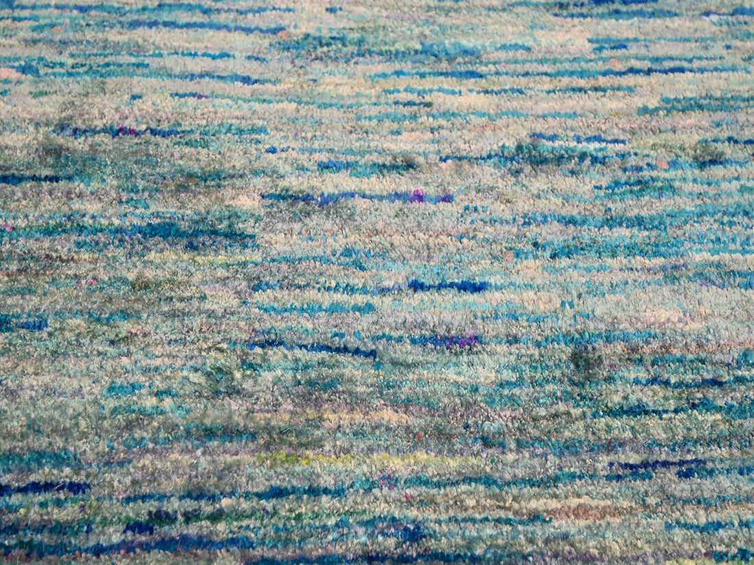 8'7"x12'2" | Blue Sari | Silk | 210000031297