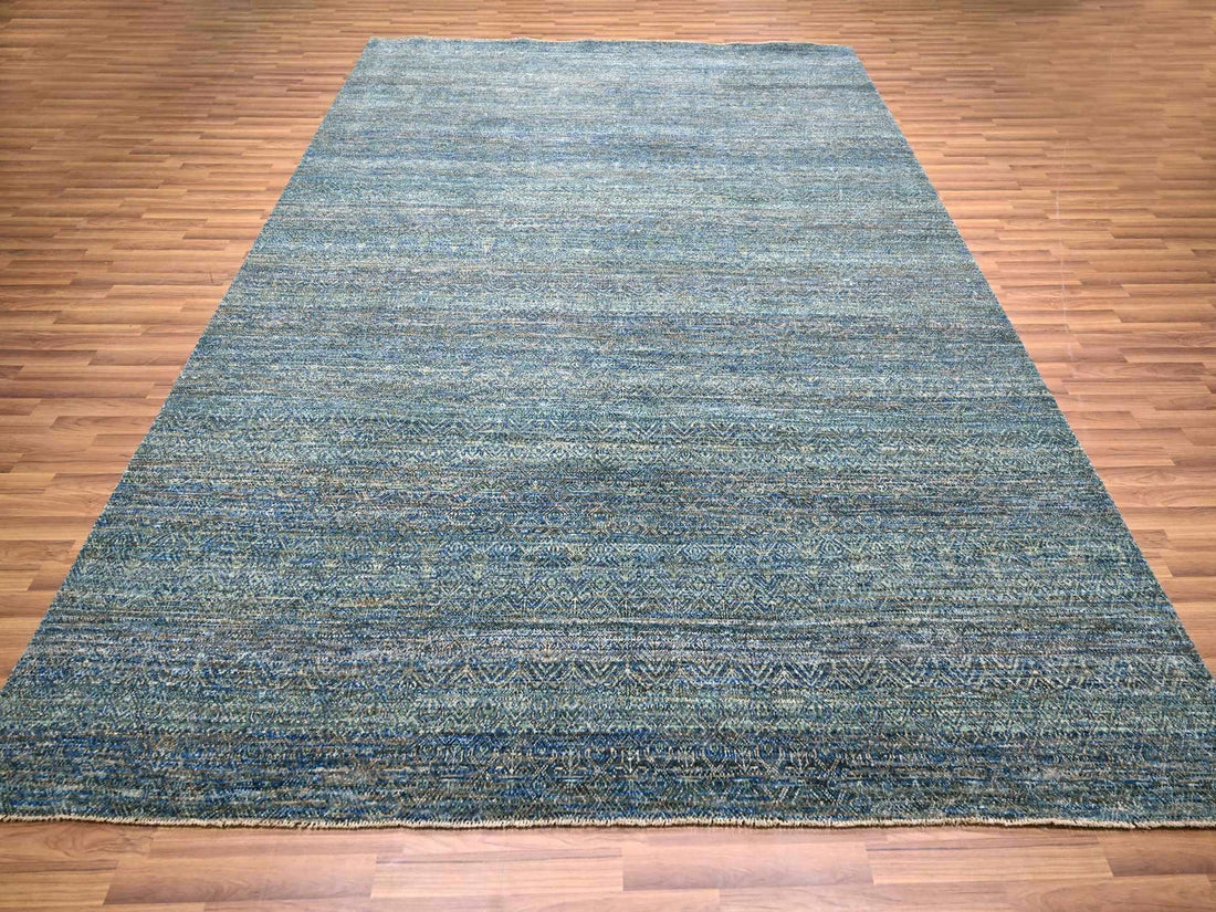 9'0"x11'10" | Blue Geometric | Wool | 210000031291