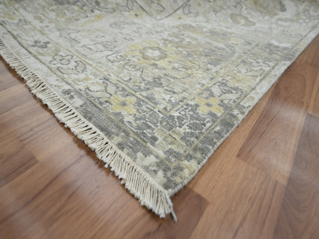 9'2" x 12'5" | Grey Broken Erased Design | Wool | 210000028919