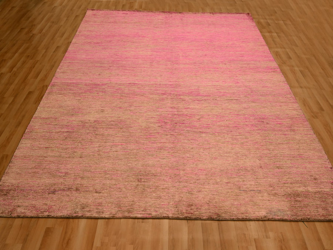 7'9" x 10'0" | Rose Pink Sari Silk | Wool & Silk | 210000028902
