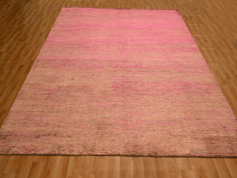 7'9" x 10'0" | Rose Pink Sari Silk | Wool & Silk | 210000028902