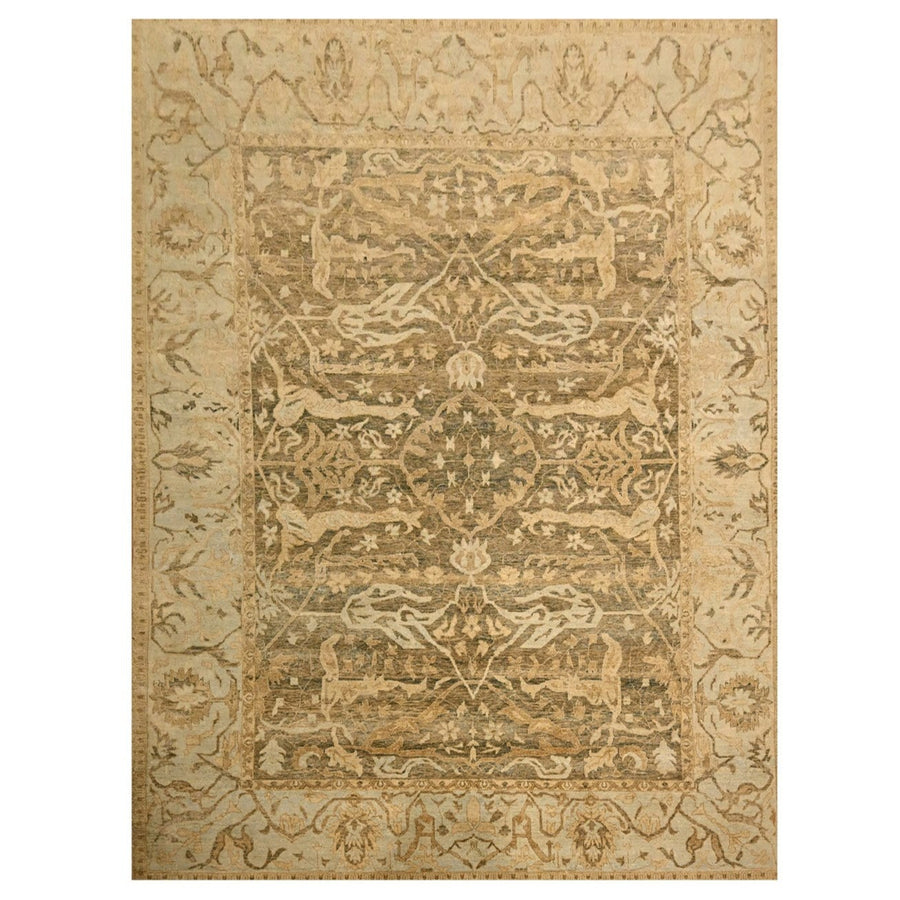 8'10" x 12'2" | Brown Distressed Design | Wool | 210000028917