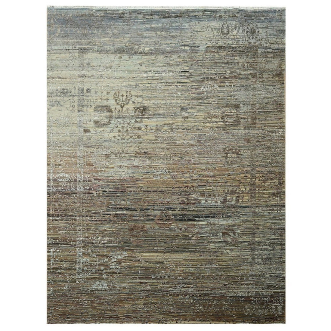 8'10" x 12'0" | Brown Broken Erased Deisgn | Wool | 210000028916