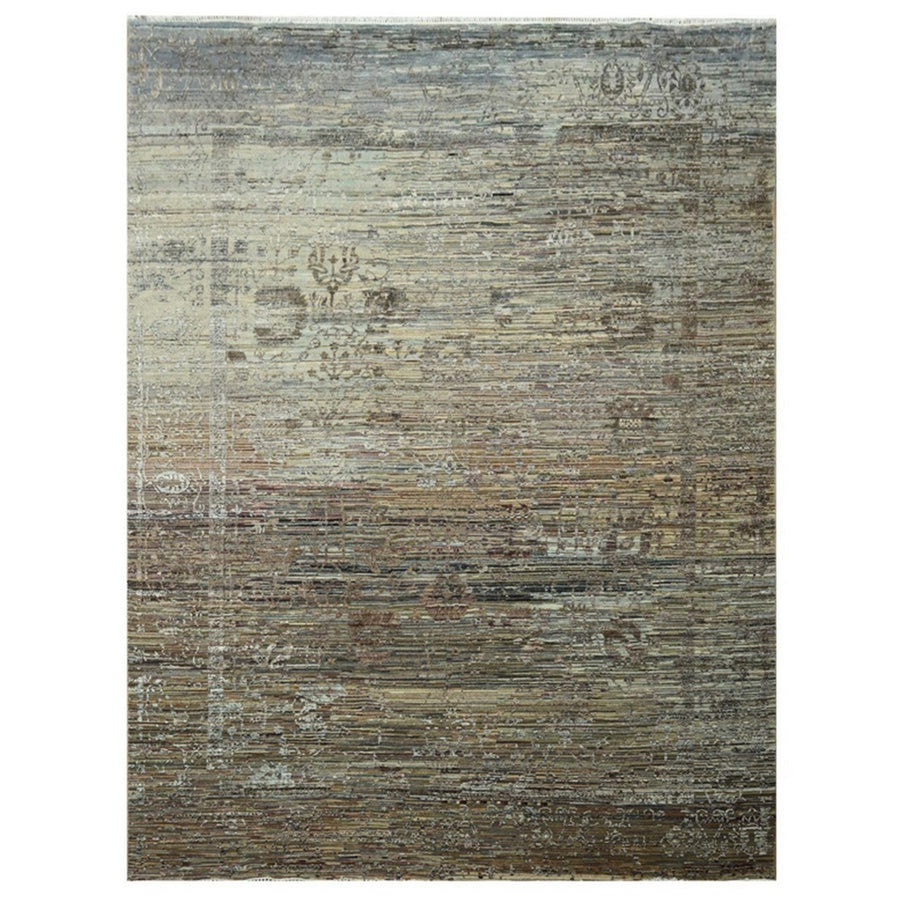 8'10" x 12'0" | Brown Broken Erased Deisgn | Wool | 210000028916