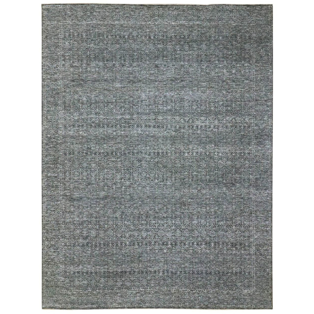 9'2" x 12'1" | Grey Geometric | Wool | 210000028934