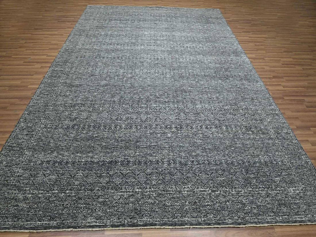 9'2" x 12'1" | Grey Geometric | Wool | 210000028934