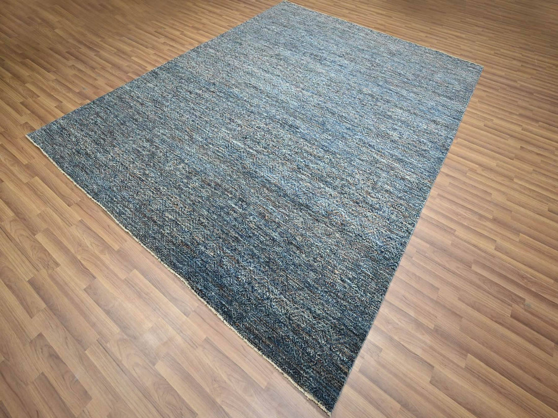 8'0"x10'1" | Blue Geometric | Wool | 210000031263