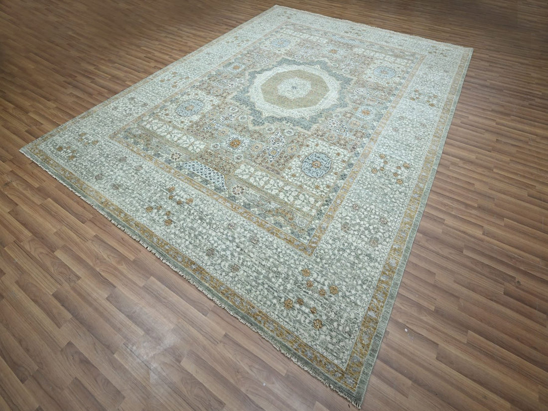 8'11" x 12'1" | Green Mamluk | Wool | 210000032329