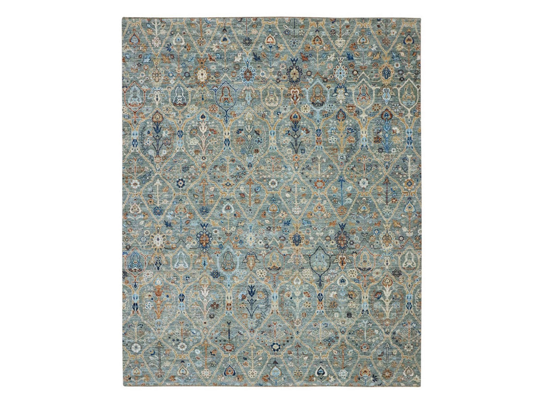 8'1" x 10'1" | Green Trellis | Wool | 210000032102