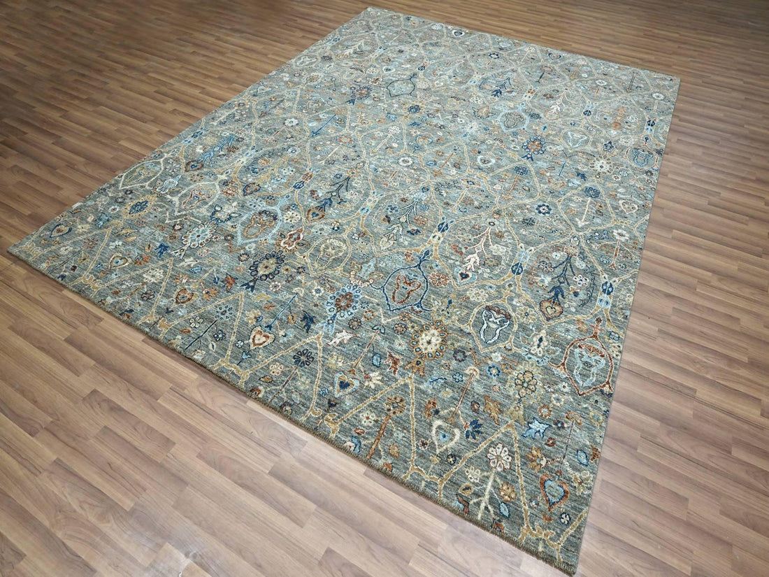 8'1" x 10'1" | Green Trellis | Wool | 210000032102