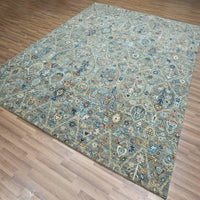 8'1" x 10'1" | Green Trellis | Wool | 210000032102