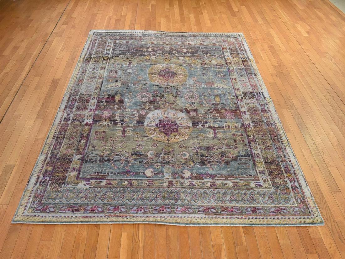7'10"x10'5" | Pink Khotan | Silk | 210000031274