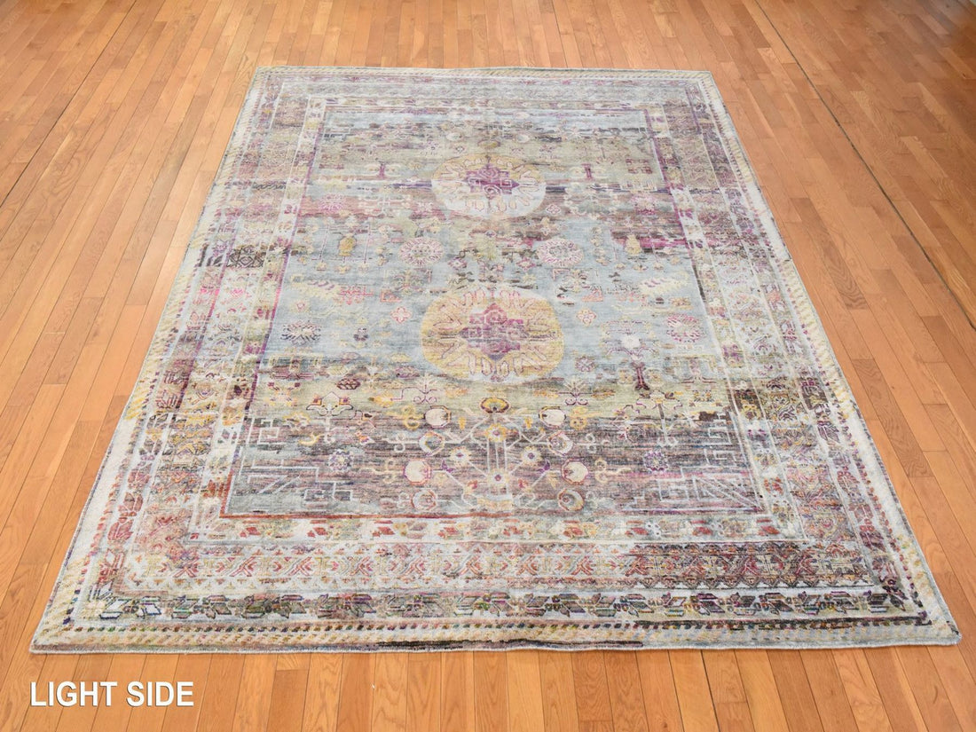 7'10"x10'5" | Pink Khotan | Silk | 210000031274