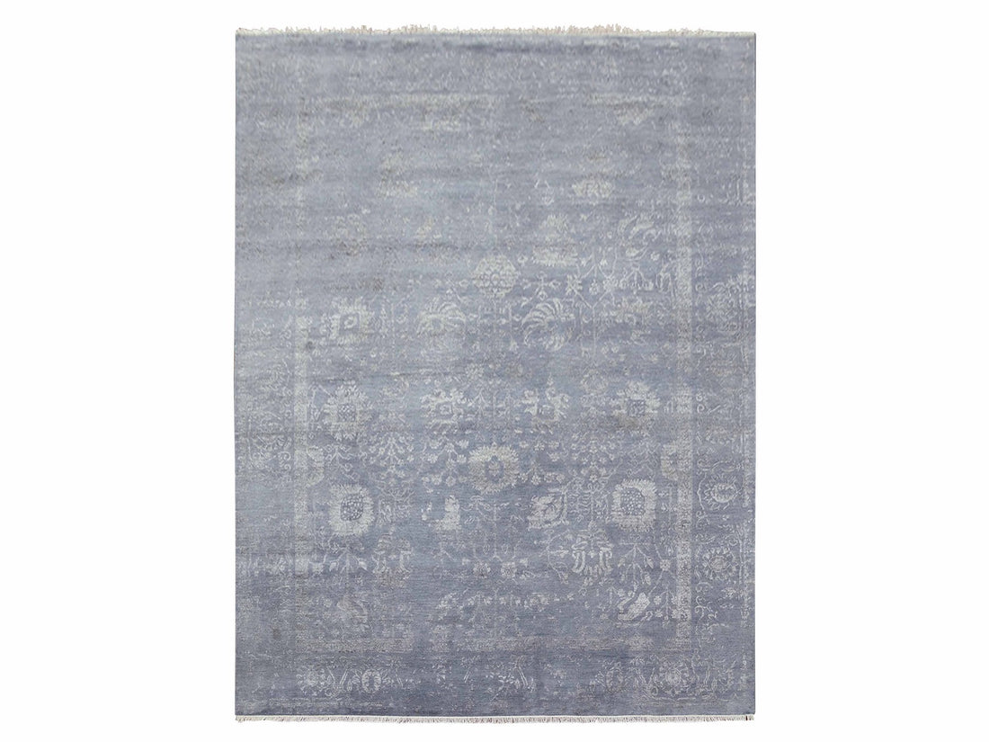 8'10" x 11'8" | Grey Erased  | Wool & Silk | 210000032109