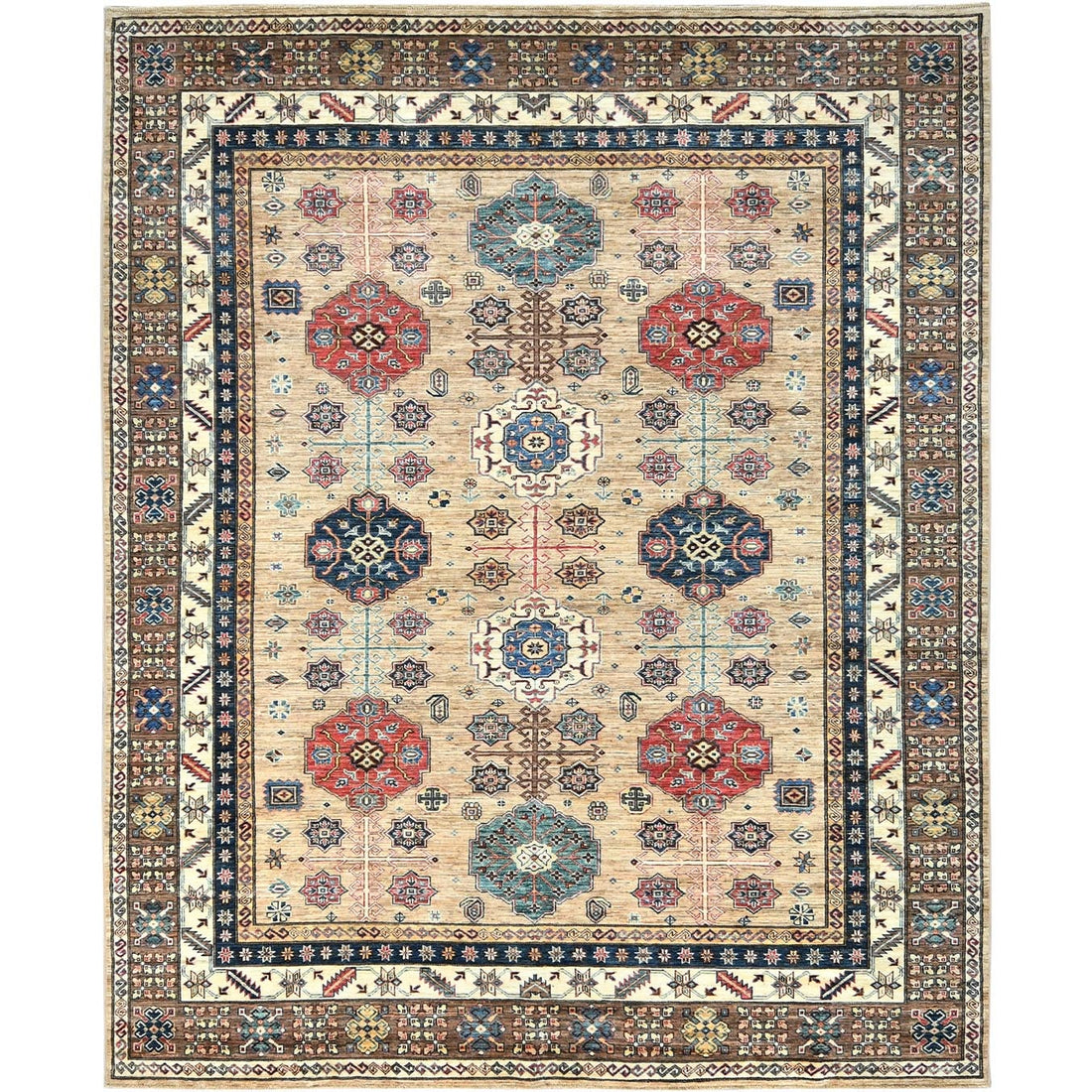 8'0" x 9'9" | Wheat Afghan | Wool | 210000026276