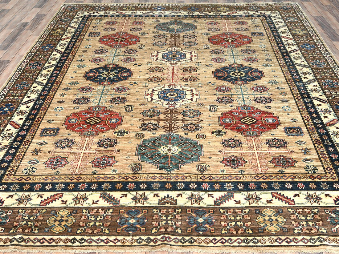 8'0" x 9'9" | Wheat Afghan | Wool | 210000026276