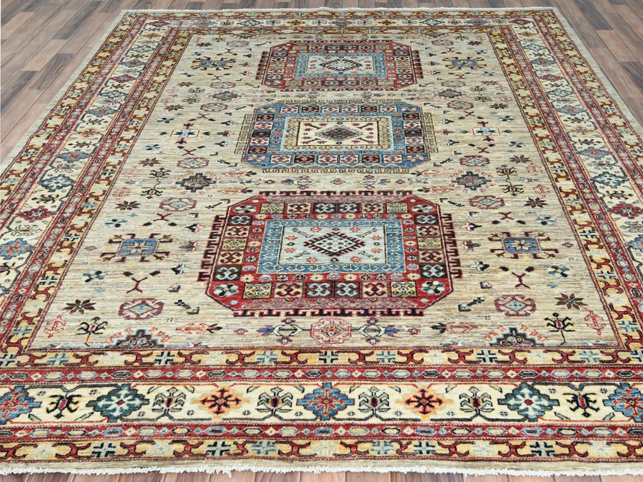 8'0" x 9'6" | Cream Kazak | Wool | 210000026274