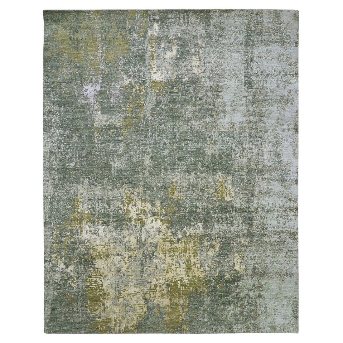 8'0"x10'0" | Green Gold Abstract | Wool & Silk | 210000030500