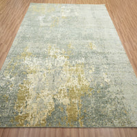8'0"x10'0" | Green Gold Abstract | Wool & Silk | 210000030500