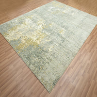8'0"x10'0" | Green Gold Abstract | Wool & Silk | 210000030500