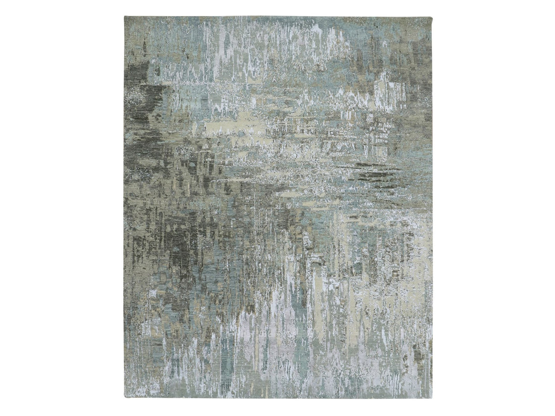 8'1" x 10' | Grey Abstract | Wool & Silk | 210000030992