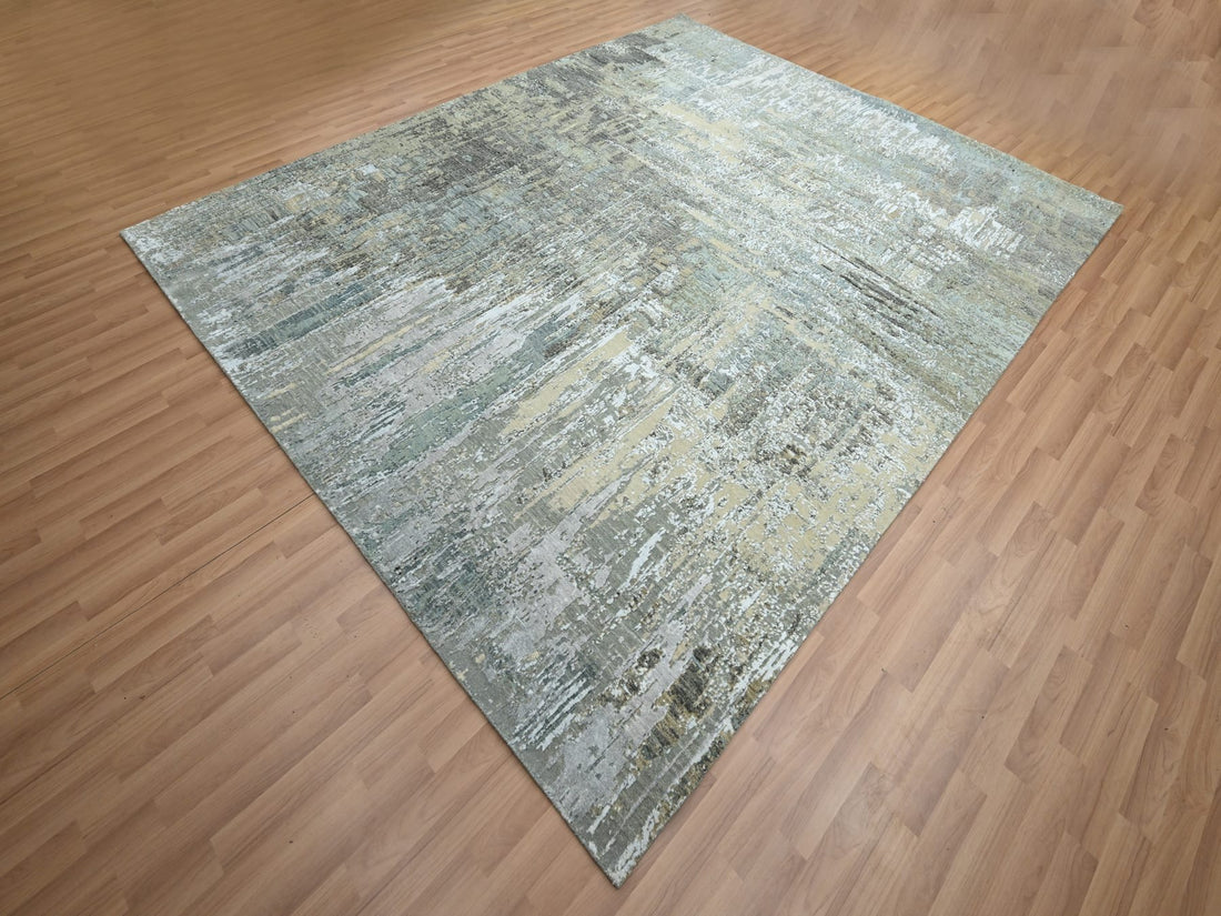 8'1" x 10' | Grey Abstract | Wool & Silk | 210000030992