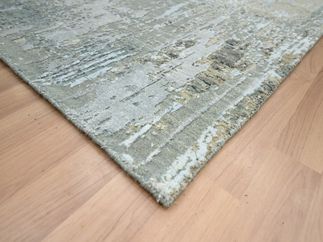 8'1" x 10' | Grey Abstract | Wool & Silk | 210000030992