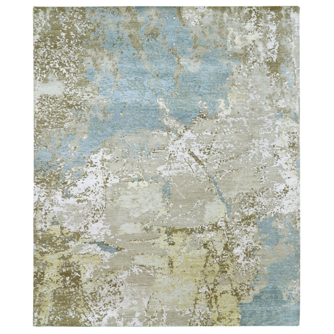 8'0" x 9'8" | Light Blue Abstract | Wool & Silk | 210000028909