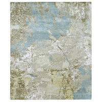 8'0" x 9'8" | Light Blue Abstract | Wool & Silk | 210000028909