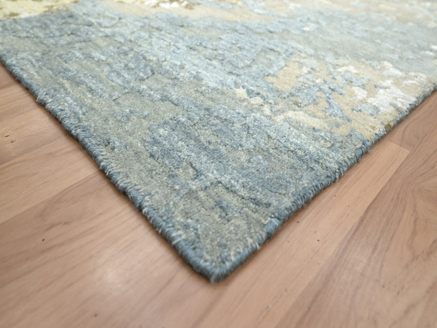 8'0" x 9'8" | Light Blue Abstract | Wool & Silk | 210000028909