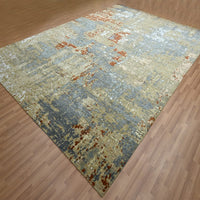 9'0"x12'8" | Blue Abstract | Wool & Silk | 210000031305