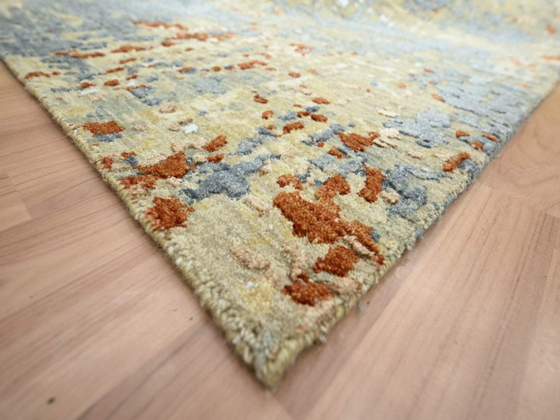 9'0"x12'8" | Blue Abstract | Wool & Silk | 210000031305