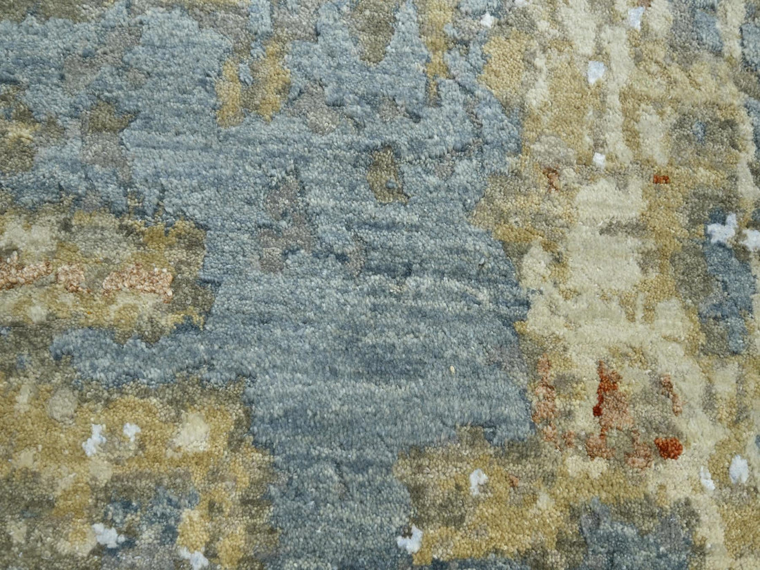 9'0"x12'8" | Blue Abstract | Wool & Silk | 210000031305