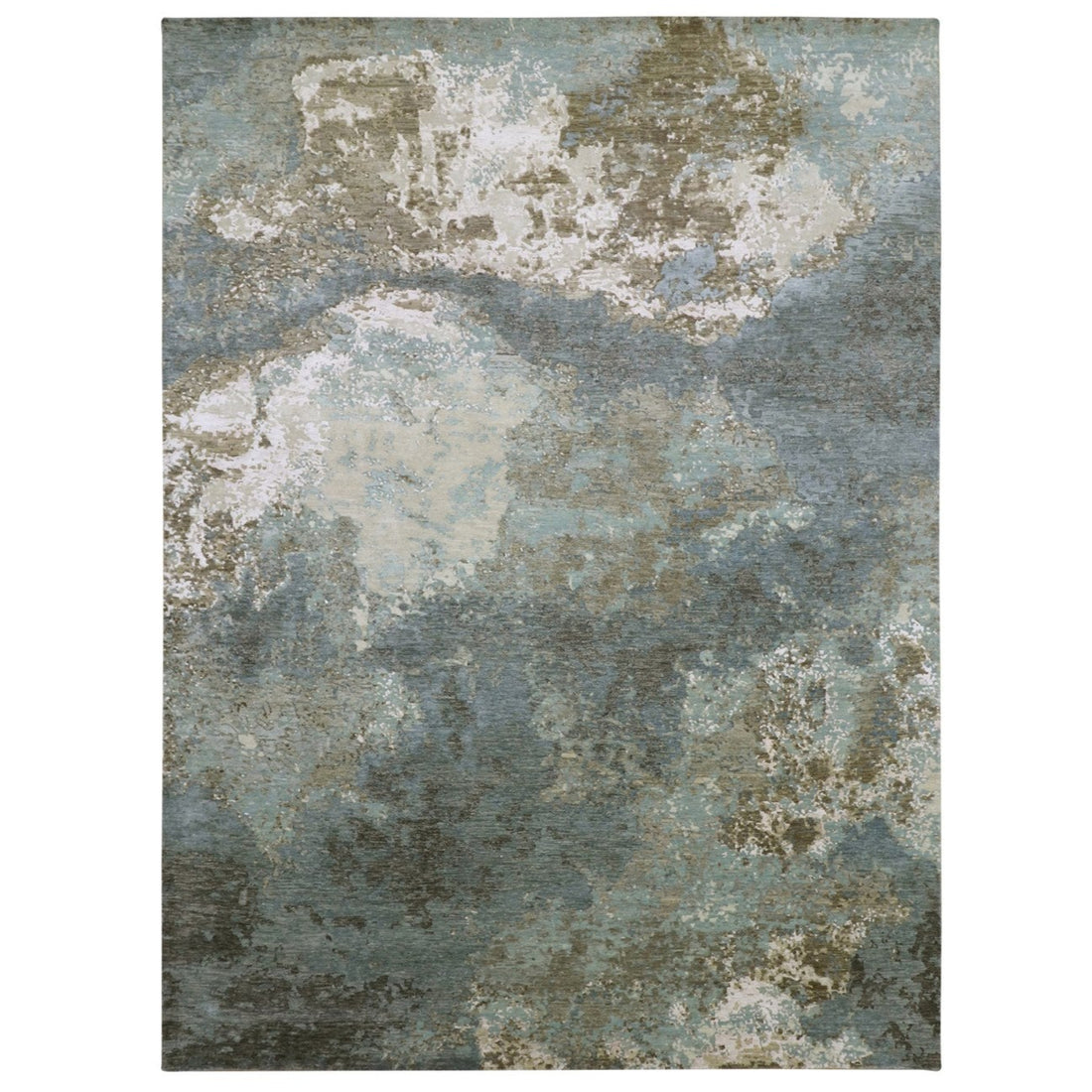 8'9" x 12'0" | Grey Abstract | Wool & Silk | 210000028923