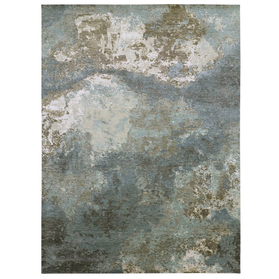 8'9" x 12'0" | Grey Abstract | Wool & Silk | 210000028923