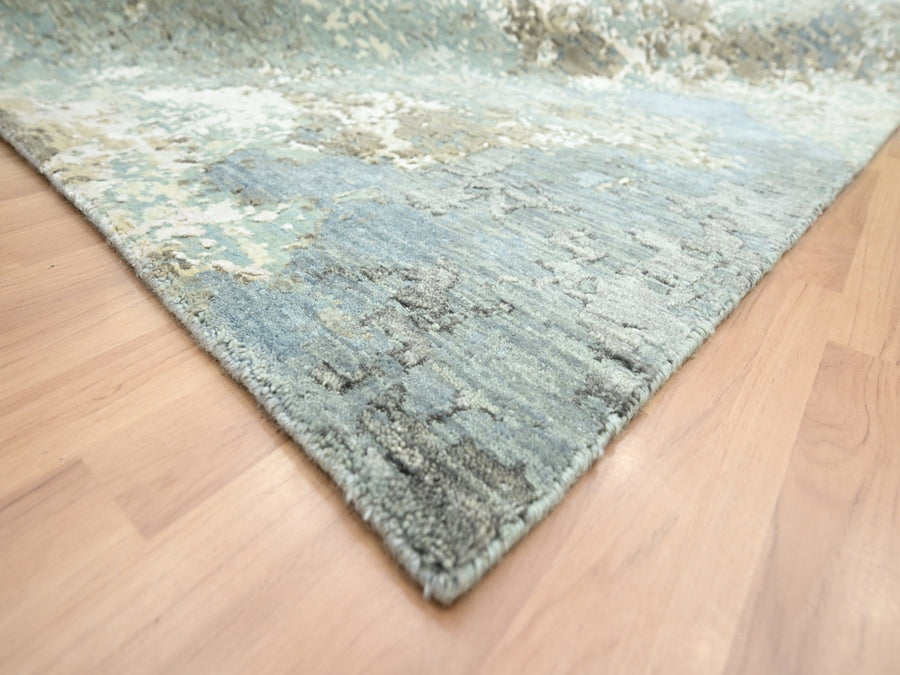 8'9" x 12'0" | Grey Abstract | Wool & Silk | 210000028923