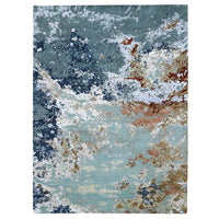 8'11" x 12' | Blue Abstract | Wool & Silk | 210000032327
