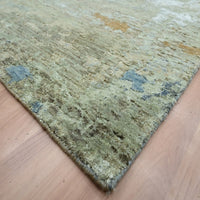 9' x 12'4" | Green Abstract | Wool & Silk | 210000032326