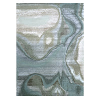 9' x 12'3" | Blue & Ivory Abstract | Wool & Silk | 210000032328