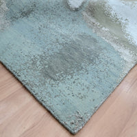 9' x 12'3" | Blue & Ivory Abstract | Wool & Silk | 210000032328