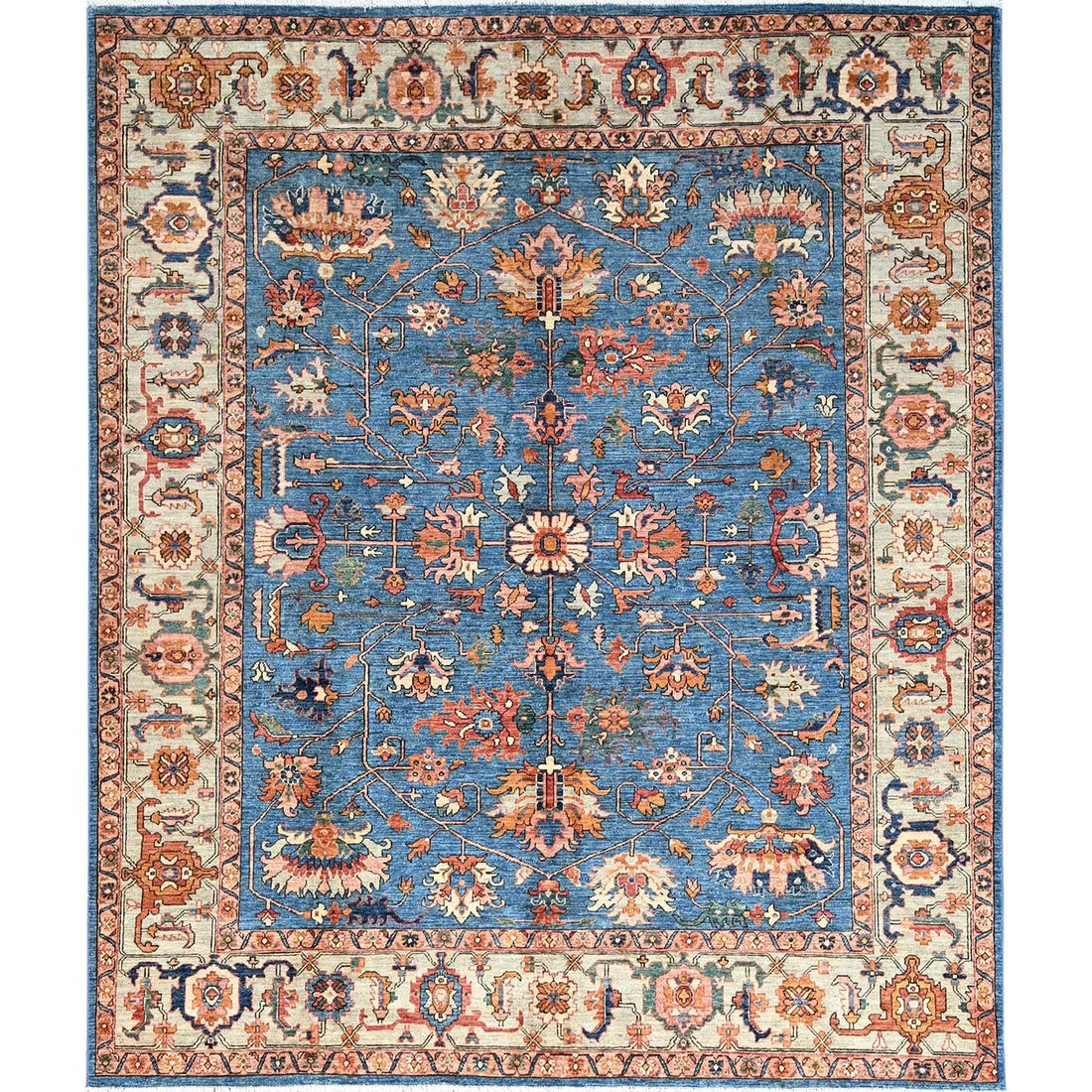 8'3" x 9'9" | Blue Heriz | Wool | 210000026263