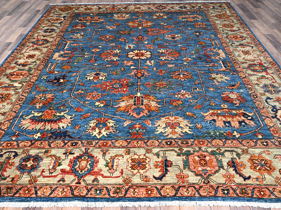 8'3" x 9'9" | Blue Heriz | Wool | 210000026263
