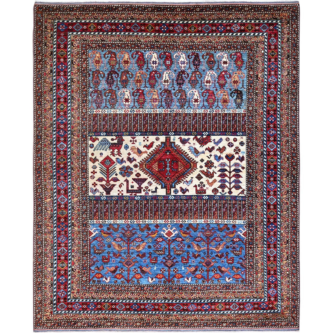 8'9"x10'5" | Red Geometric | Wool | 210000031275