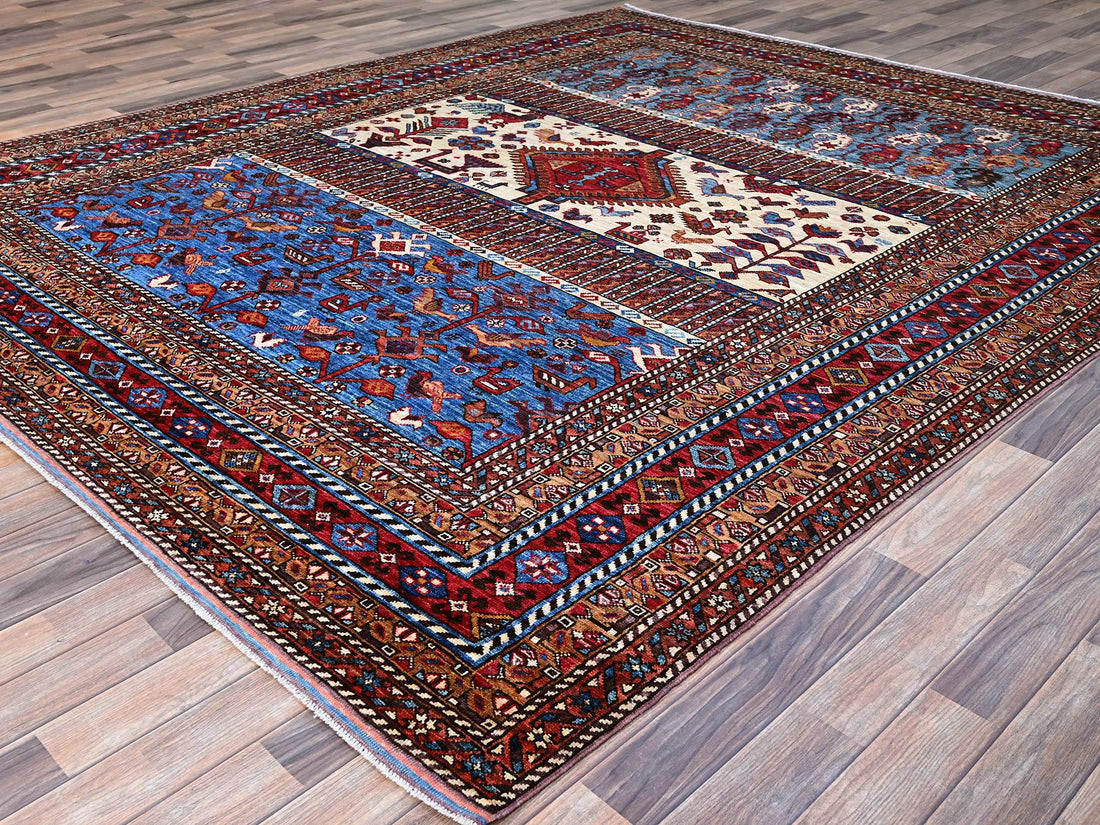 8'9"x10'5" | Red Geometric | Wool | 210000031275