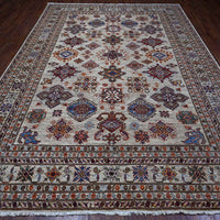 9'0"x12'3" | Gray Afghan | Wool | 210000026285